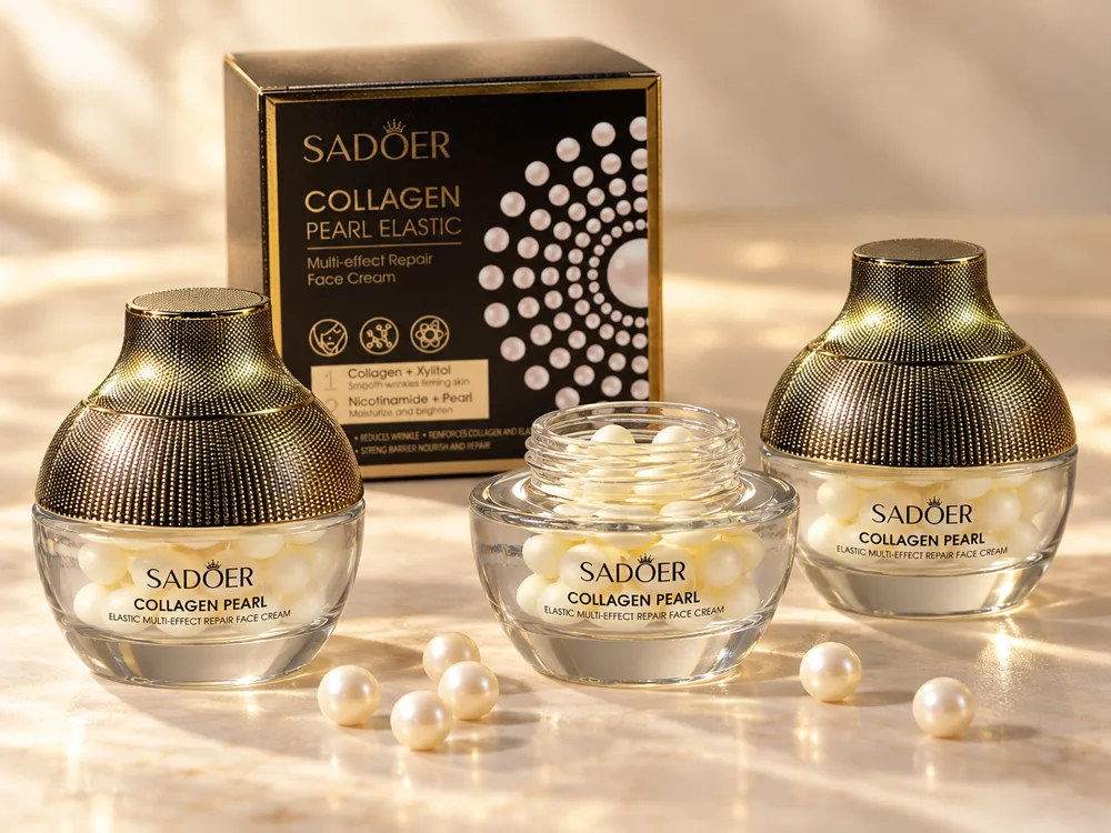 Set de trei creme SADOER Collagen Pearl cu cutia